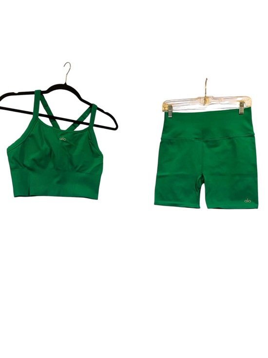 ALO Yoga Pants - NWOT Alo Yoga Ribbed Tank/Short Set EMERALD GREEN Size Medium